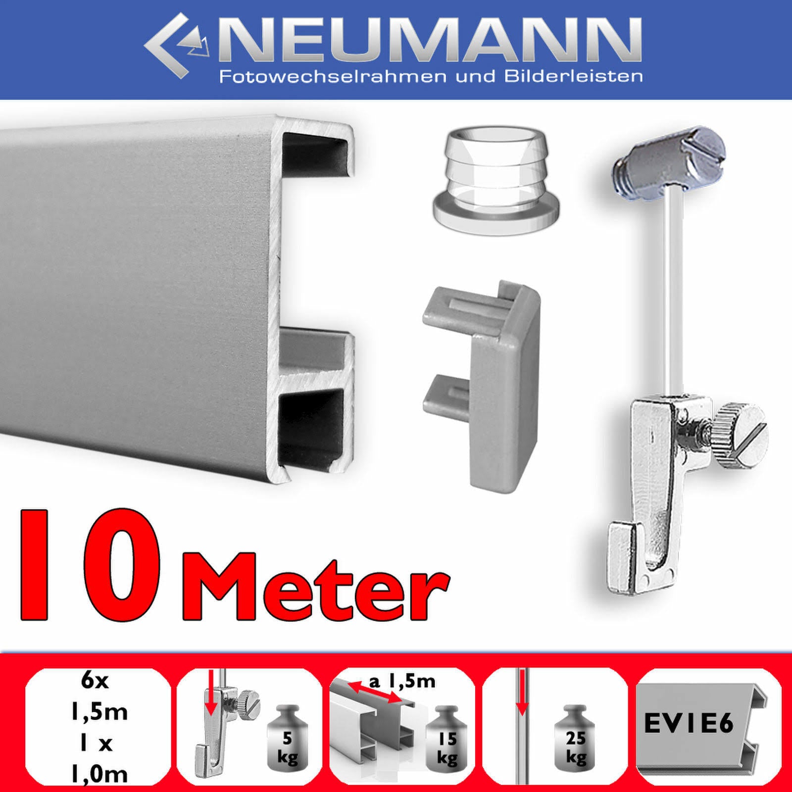 Matt Silver Picture Rails Set M862915