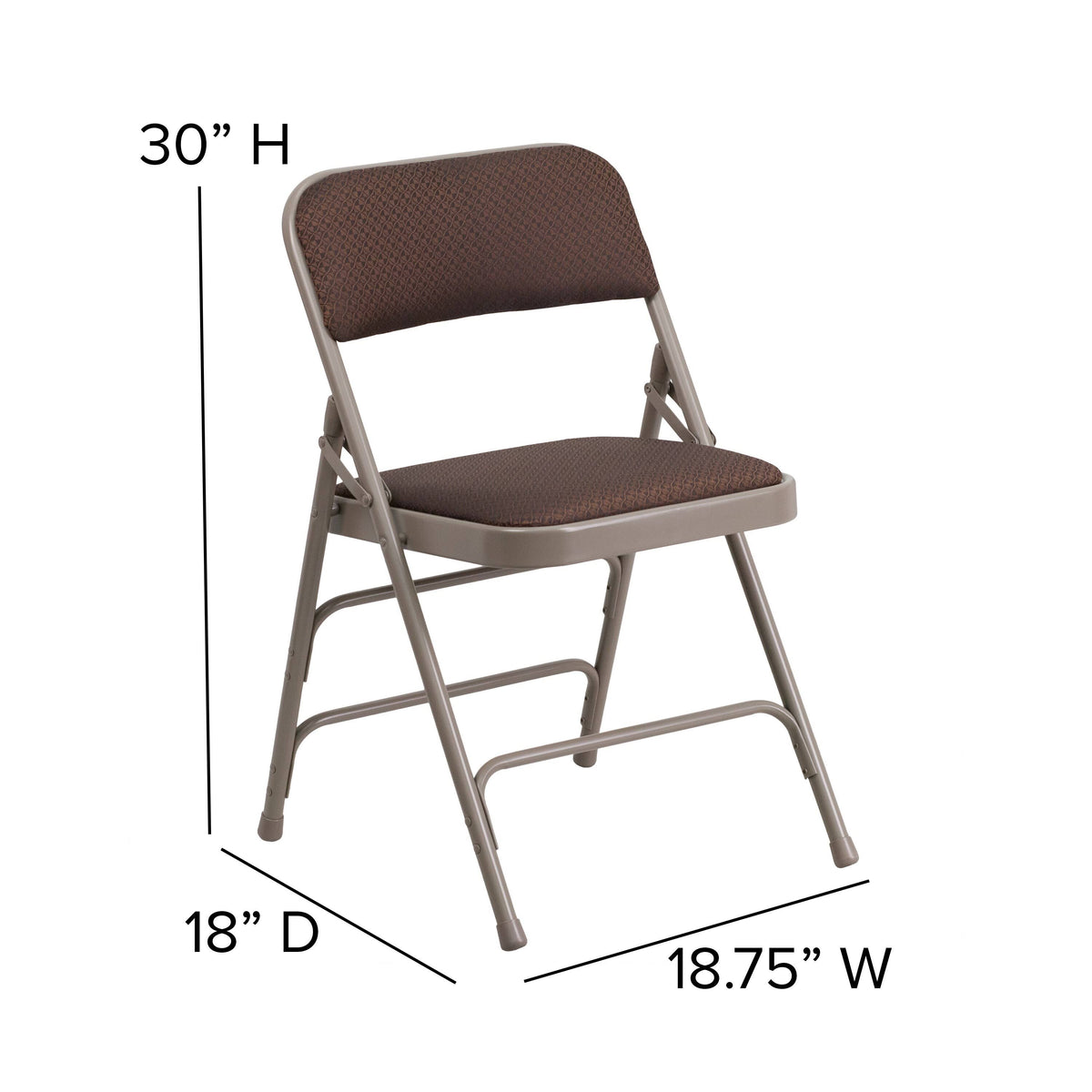 2 Pack Fabric Metal Folding Chair - Brown Patterned Y3875