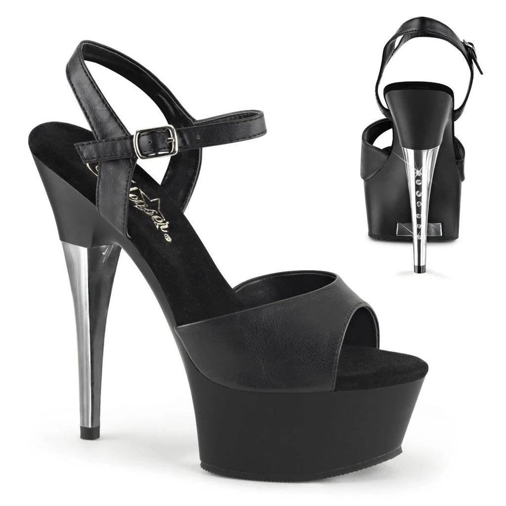 Black Patent Clear Platform Heels H522