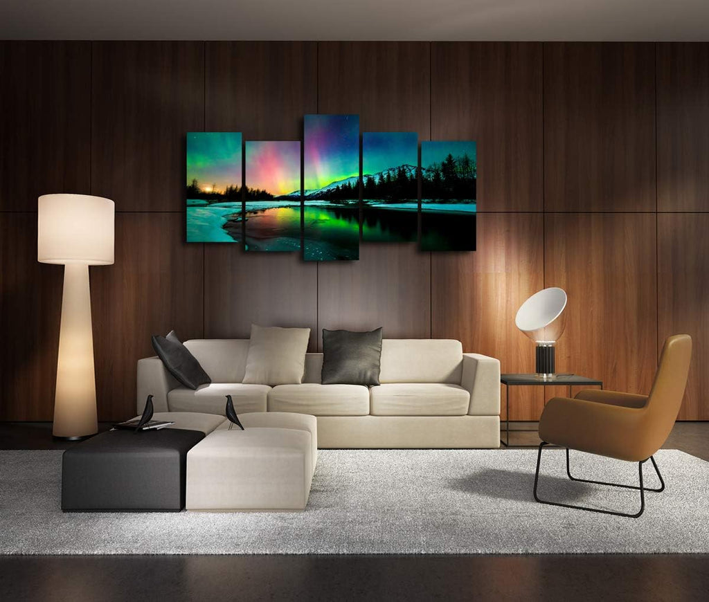 5 Pieces Stretched and Framed Canvas Wall Art Painting B1695