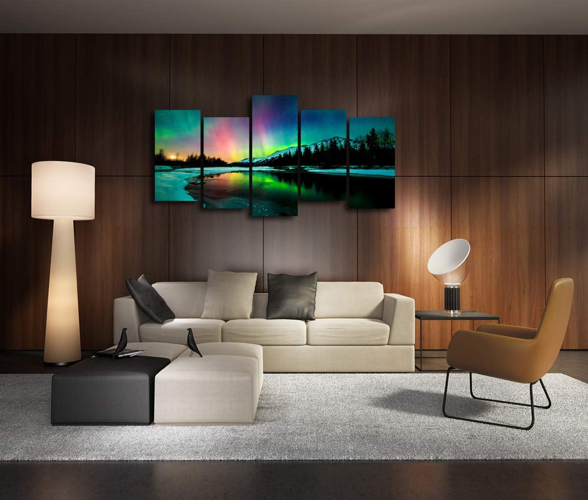 5 Pieces Stretched and Framed Canvas Wall Art Painting B1695