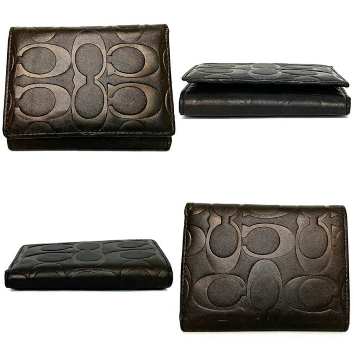 Dark Brown Leather Tri-Fold Wallet O29097