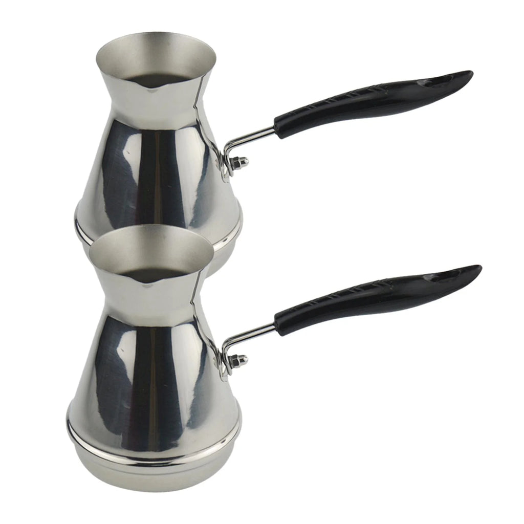 2 Pcs Stainless Steel Turkish Coffee Pot 17oz H380948