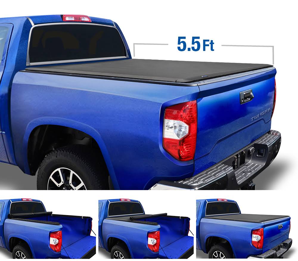 Soft Roll Up Truck Bed Tonneau Cover (5.5-Feet) A3495