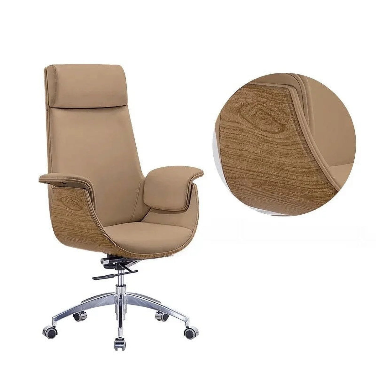 Leather Office Chair Swivel Lifting V786603
