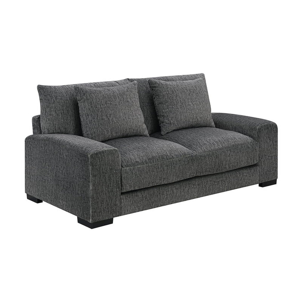 Gray Soft Microfiber Loveseat P21399