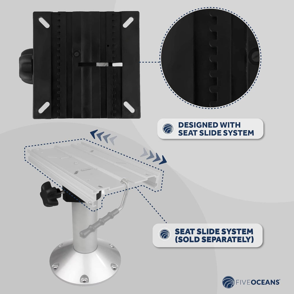 Fixed Height 12 Inches 360 Degree Marine-Grade Aluminum Boat Seat Pedestal K9594