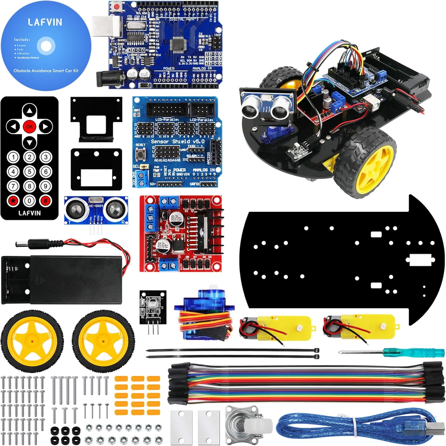 Smart Robot Car 2WD Chassis Kit with Ultrasonic Module DIY Kit B194206