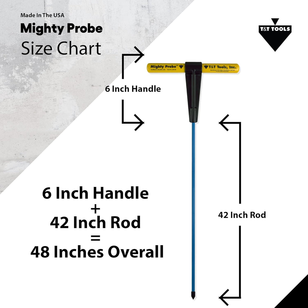 48-Inch Insulated Metal Soil Probe with T-Handle Steel Rod X383
