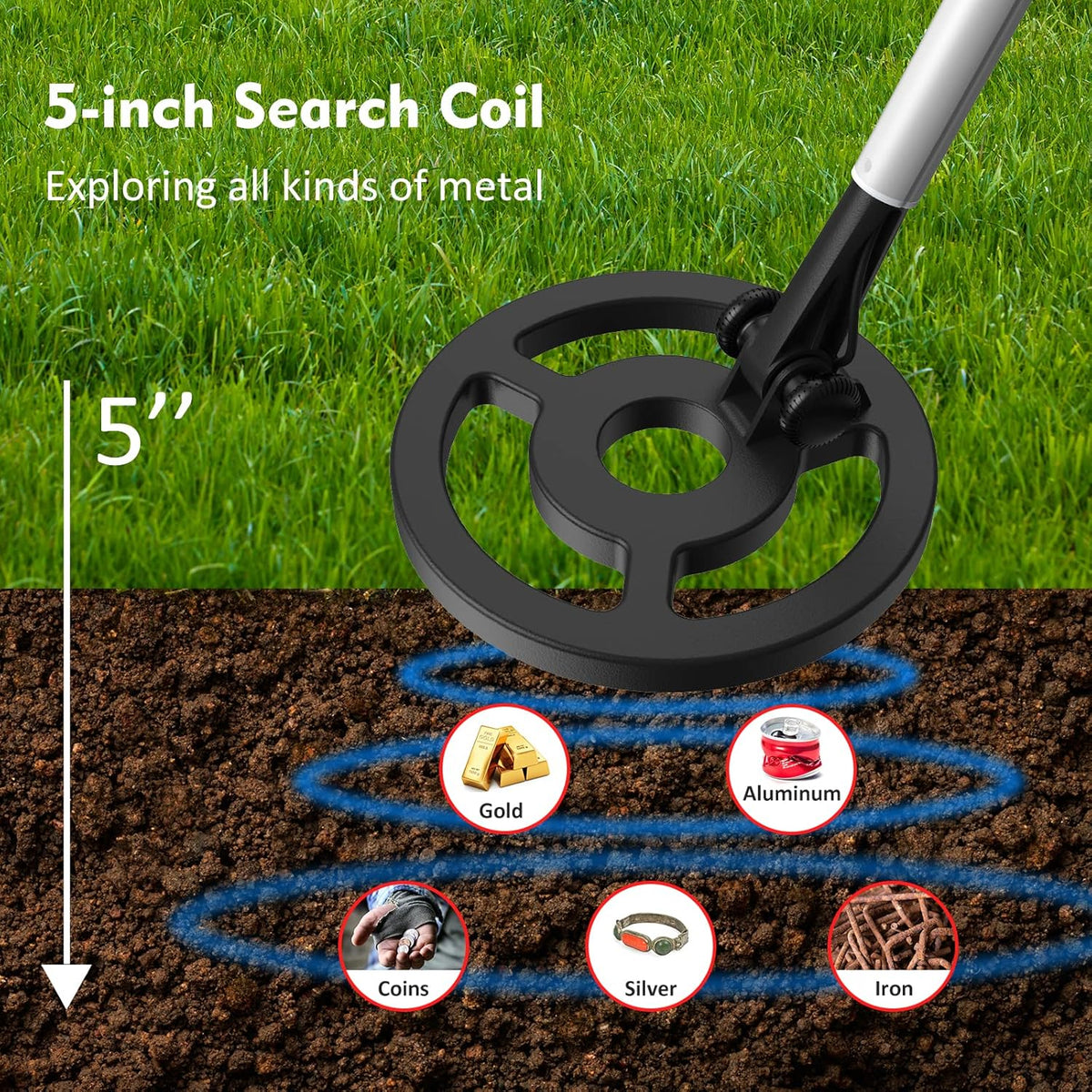 Metal Detectors for Kids, 7-inch Waterproof Search Coil, Adjustable Stem, LCD Screen, Pack of 2 A274897