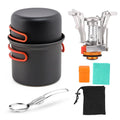Camping Cookware Set with Folding Spork Cooking Pots Dishcloth R161761