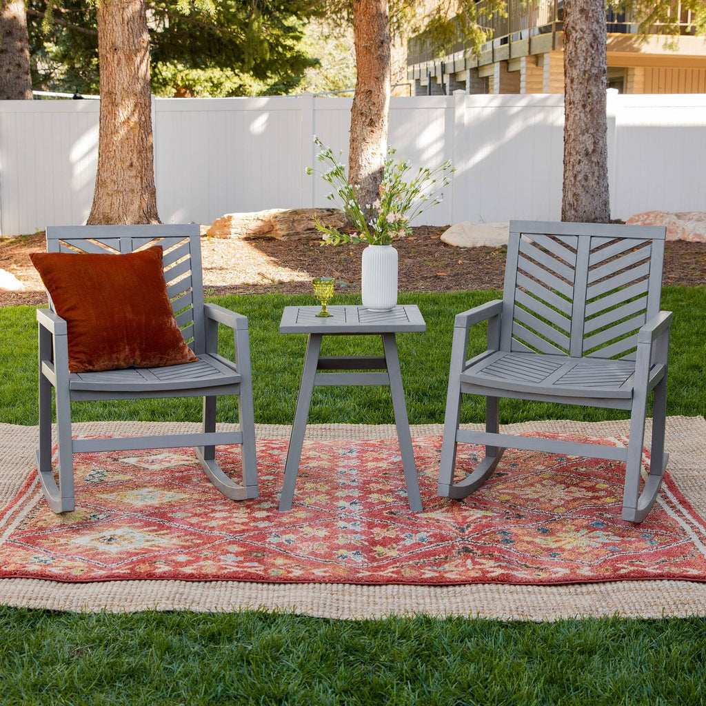 3-Piece Acacia Chevron Dining Set V27898