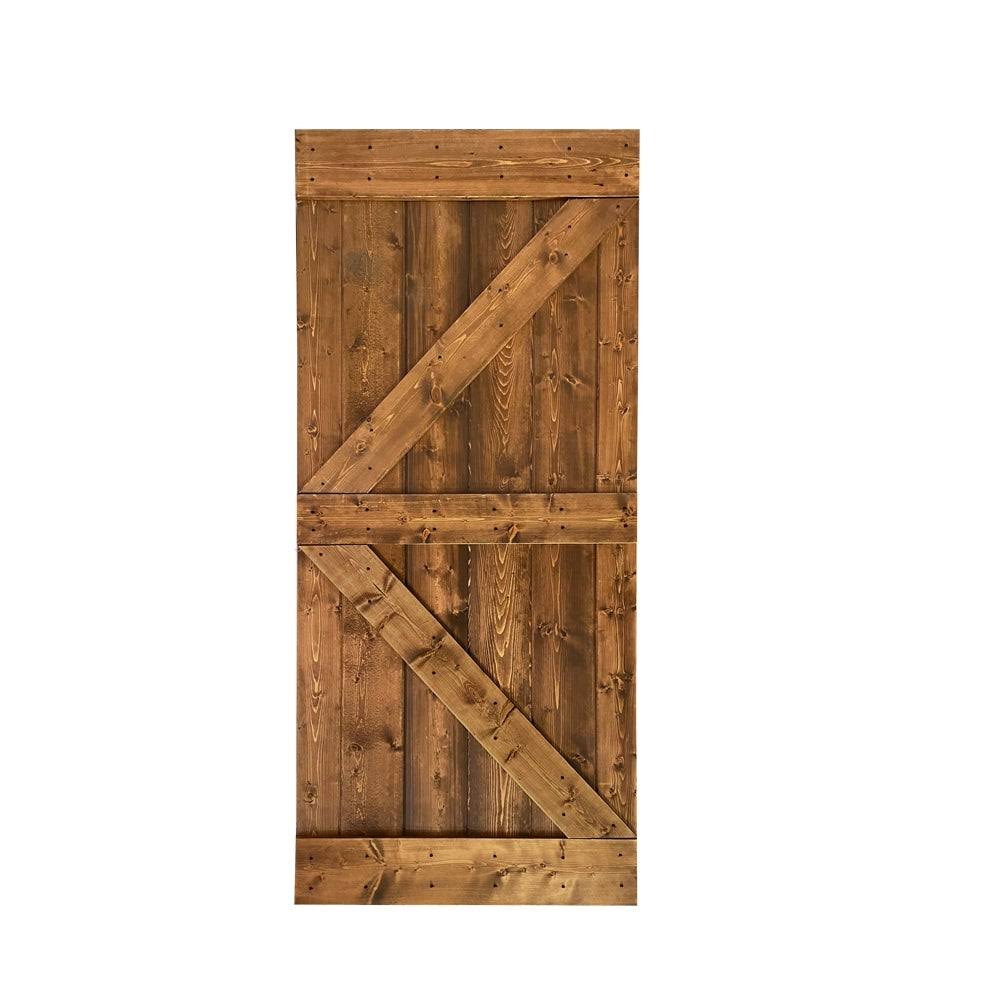 Espresso Solid Knotty Pine Wood Interior Sliding Barn Door Slab F92451