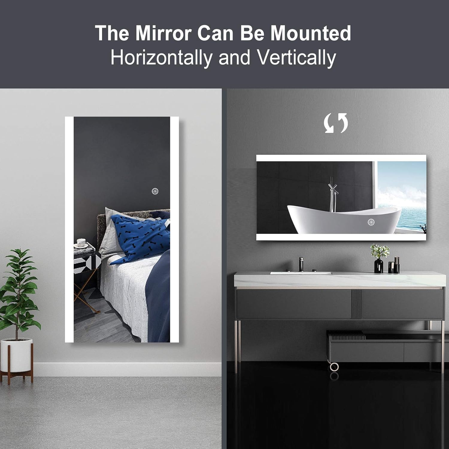 47x22 Full Length LED Wall Mounted Mirror F427836