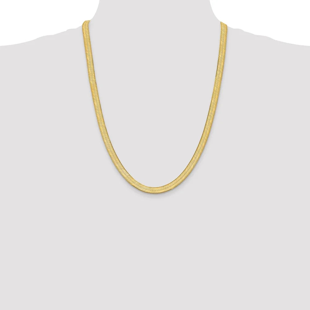 14K 24 inch 6.5mm Herringbone Chain with Lobster Clasp C837633