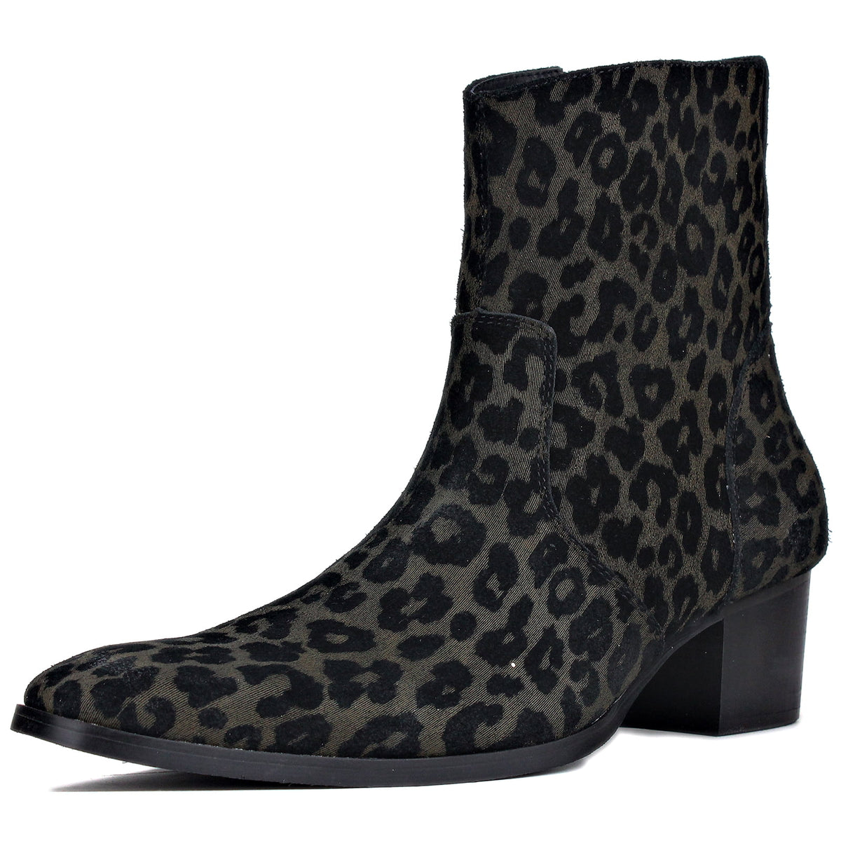 Chelsea Pony Hair Leopard Boots for Men D9317