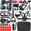 Battery Cover Door Waterproof Housing Silicone Case Glass Screen Protector Grip Pole Bundle for Gopro Hero 10 9 Black U251