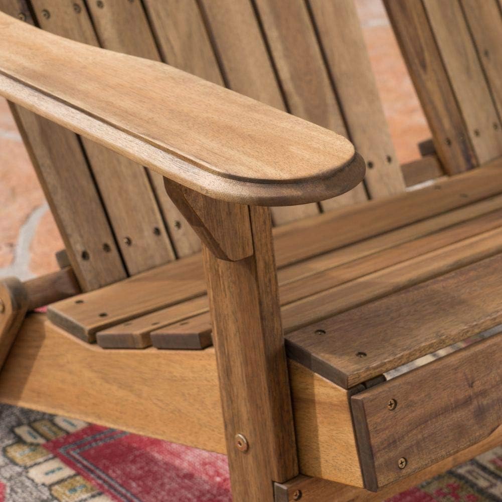 Natural Stained Acacia Wood Adirondack Loveseat B220