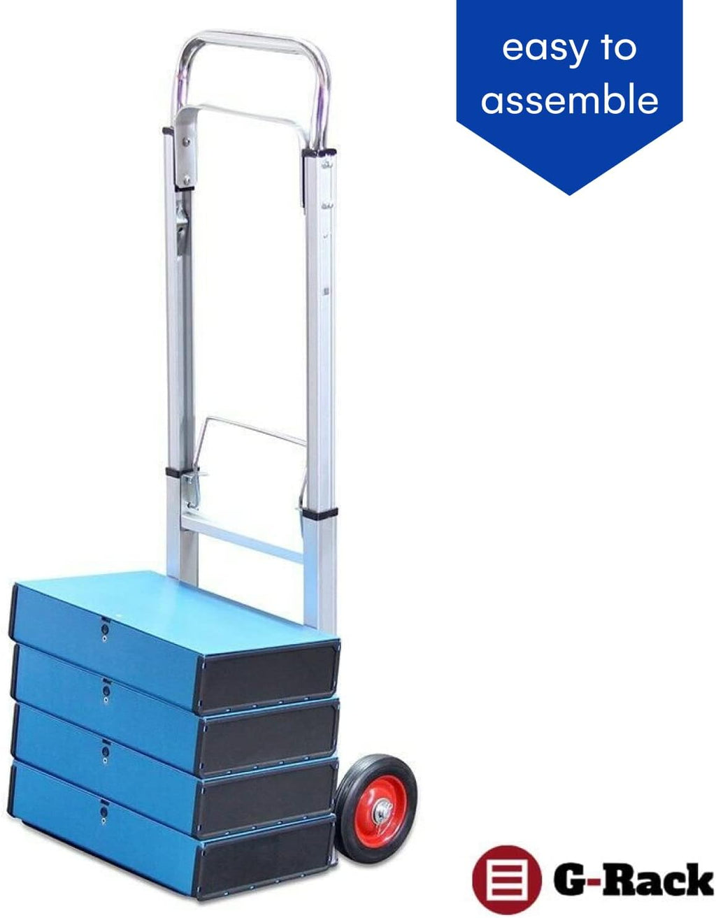 Folding Aluminium Hand Trolley with Anti Puncture Tyres, 220LB Load Capacity, White N40476