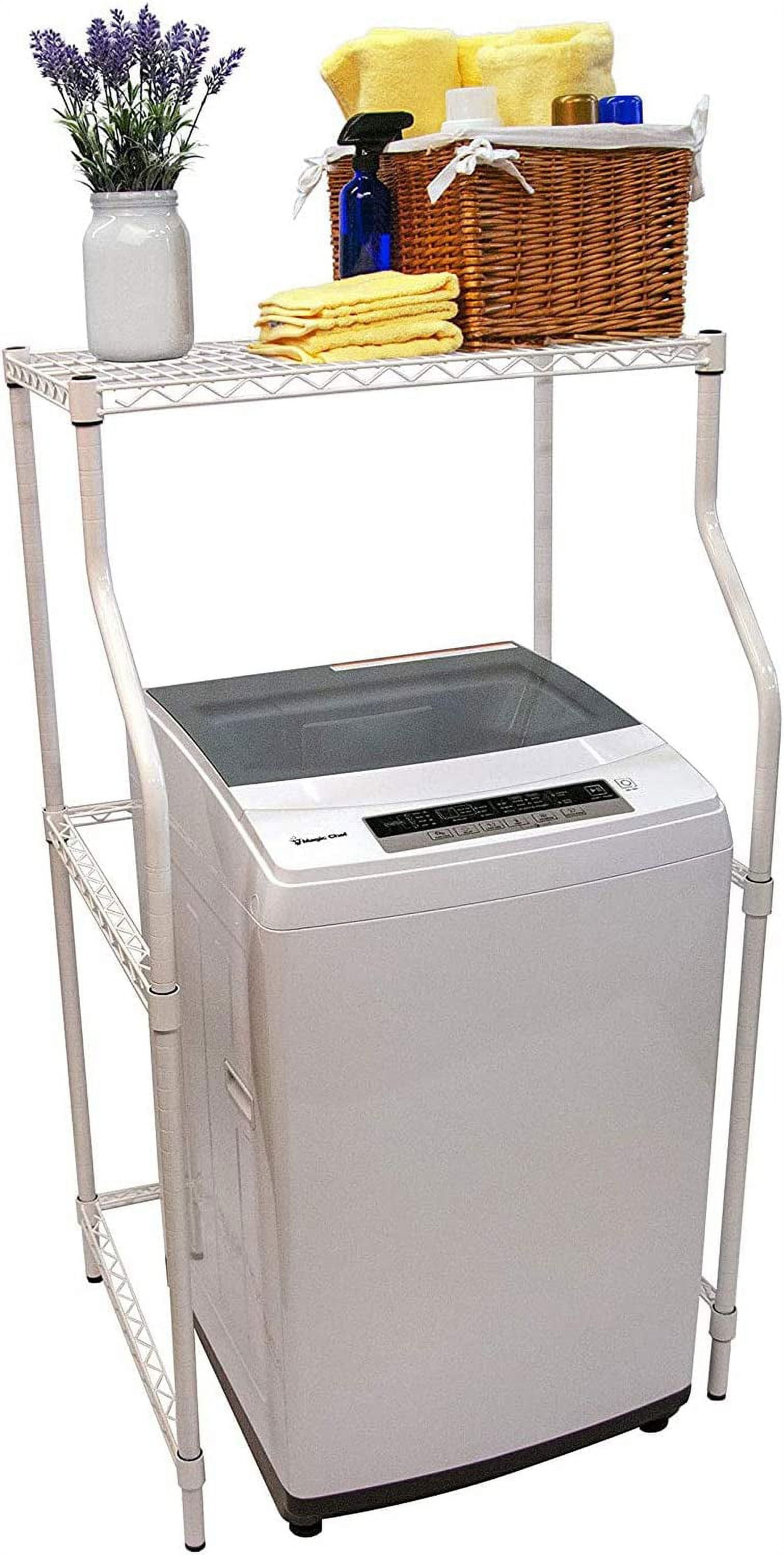 Laundry Sand, Space-Saving Washer-And-Dryer Rack, 23.6" D X 29.5" W X 53.1" H, White O1720