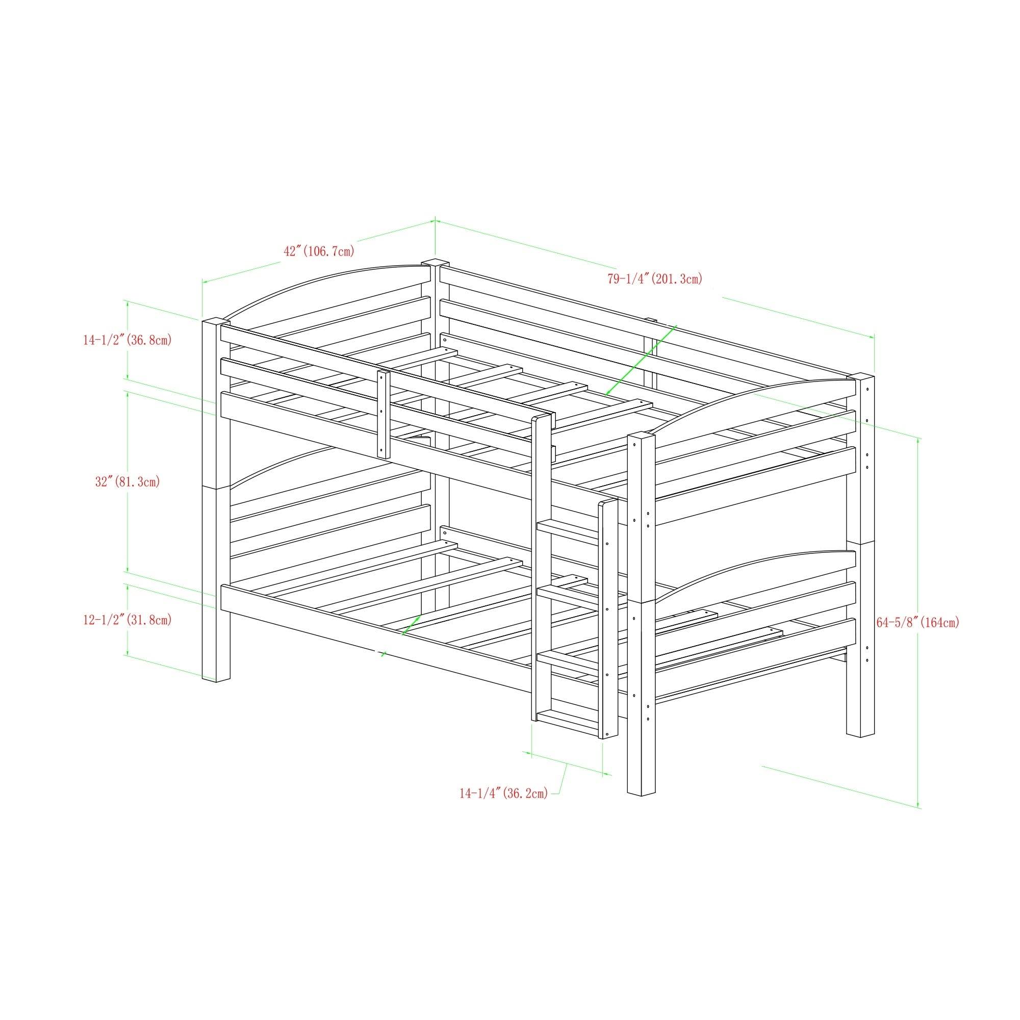 Twin Over Twin Solid Wood Bunk Bed B9241
