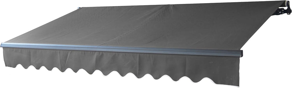 Red/White Stripes Retractable Motorized Patio Awning D509785