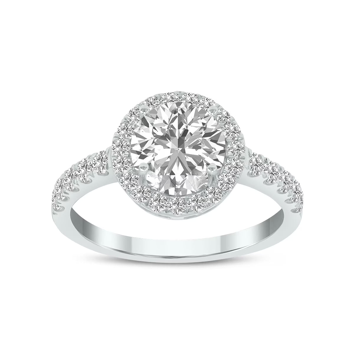 14K White Gold Lab Grown Diamond Engagement Ring E453149