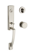 Polished Nickel Single Cylinder Handleset with Knob and Round Rose B373340