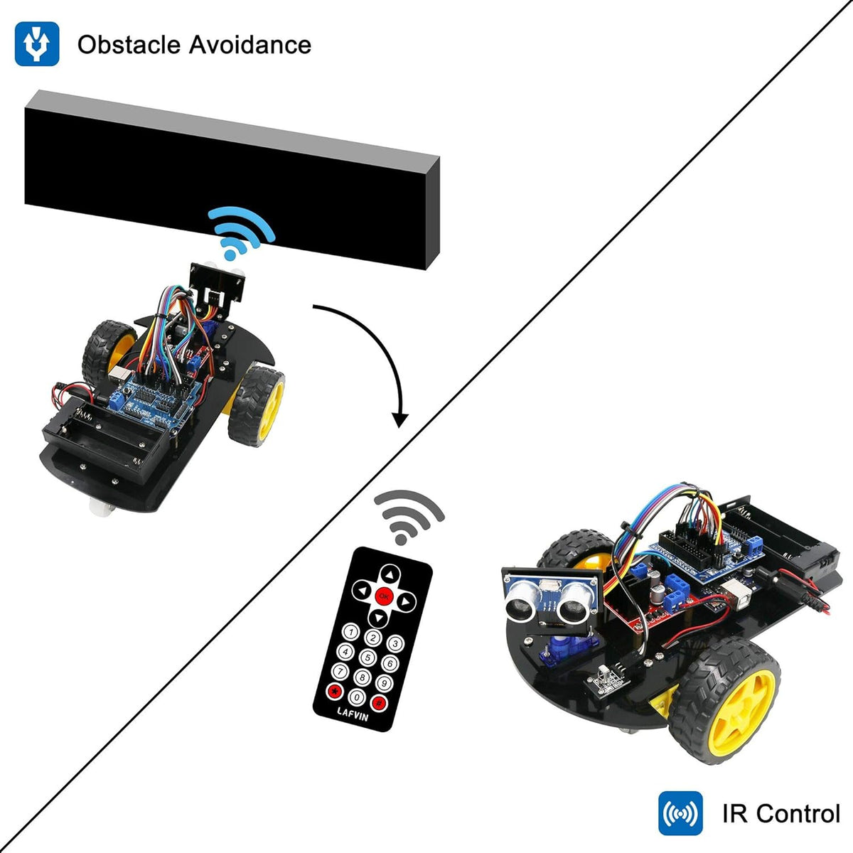 Smart Robot Car 2WD Chassis Kit with Ultrasonic Module DIY Kit B194206