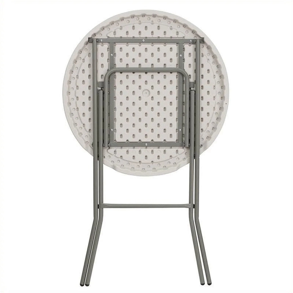 Round Bar Height Folding Table in White G3928