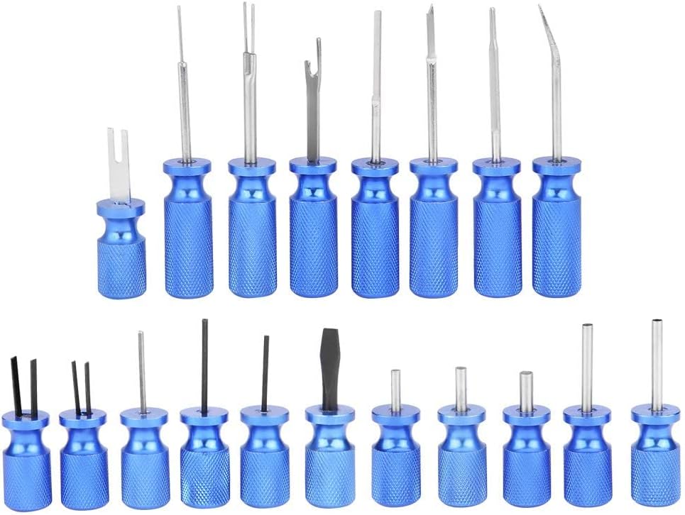 19 PCS Car Terminal Removal Tool Kit with Flat Twin Fork Blade Q928801