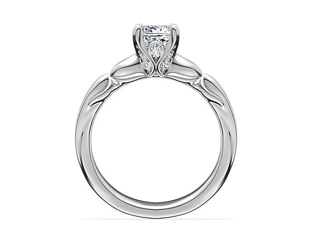 14K White Gold Solitaire Wedding Ring M994