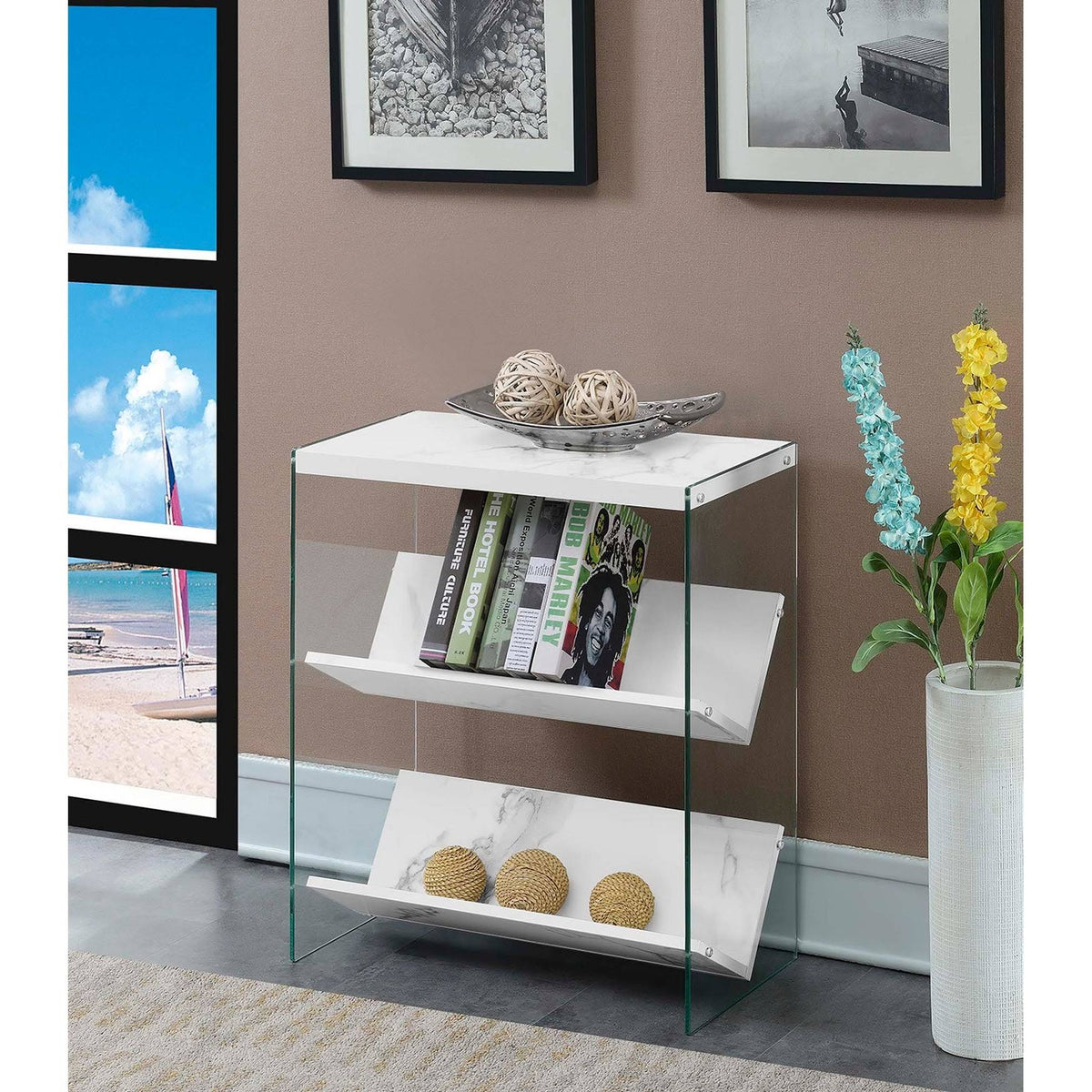 Glass/Wood Bookcase M4499