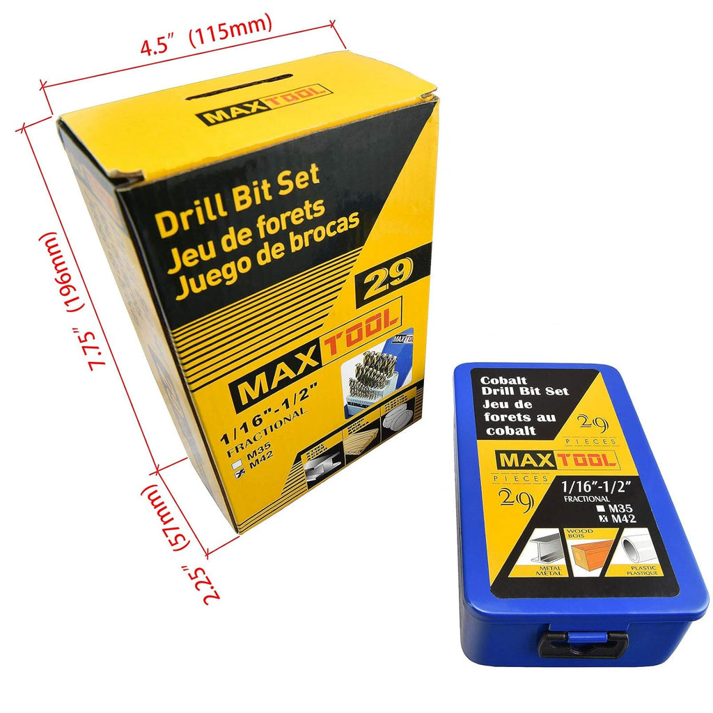 29 Piece Cobalt HSS M42 Twist Drill Bit Set Z271087