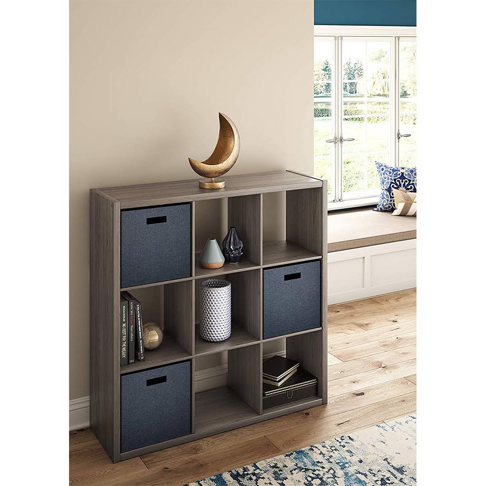 9-Cube Open Back Bookcase Storage Organizer, Graphite Gray S412