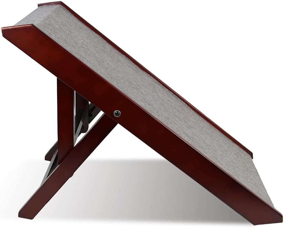 Wood Pet Ramp Adjustable Foldable Wide Dog Ramp N663356
