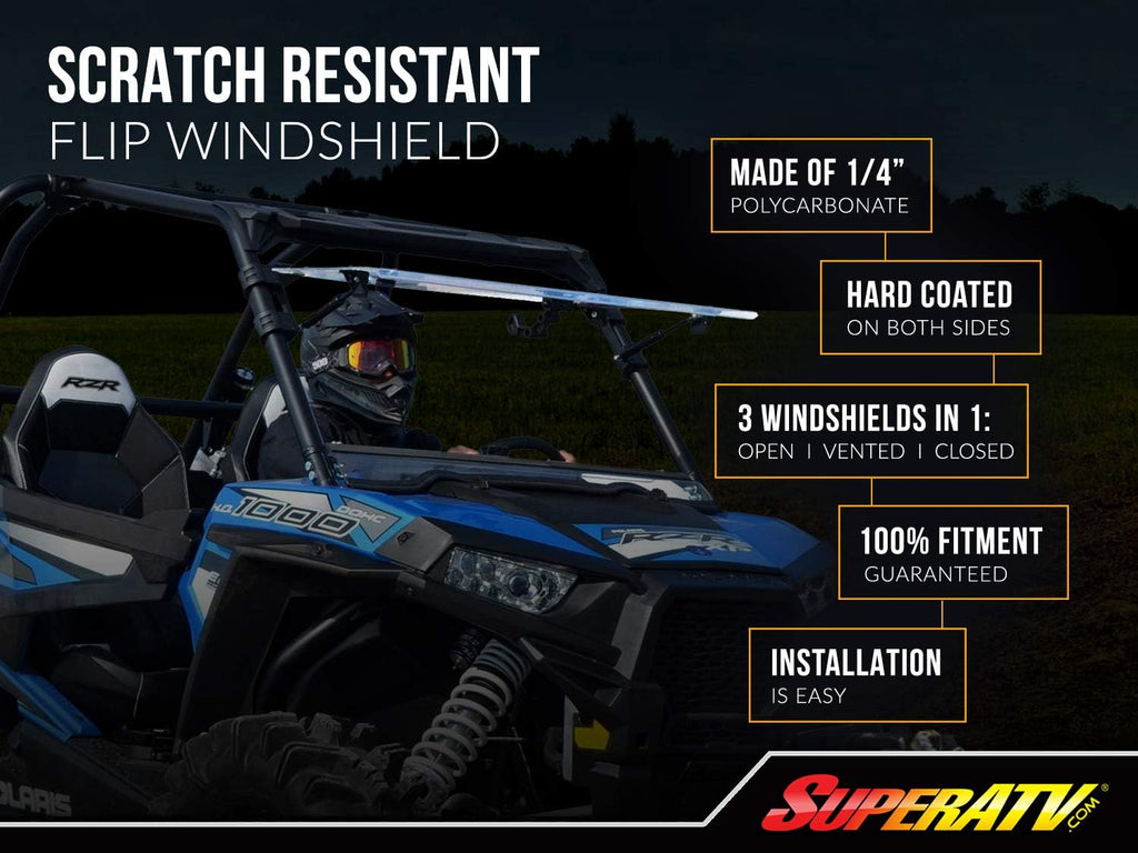 Heavy-Duty Scratch Resistant Flip Windshield M6982