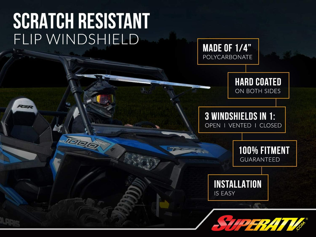 Heavy-Duty Scratch Resistant Flip Windshield M6982