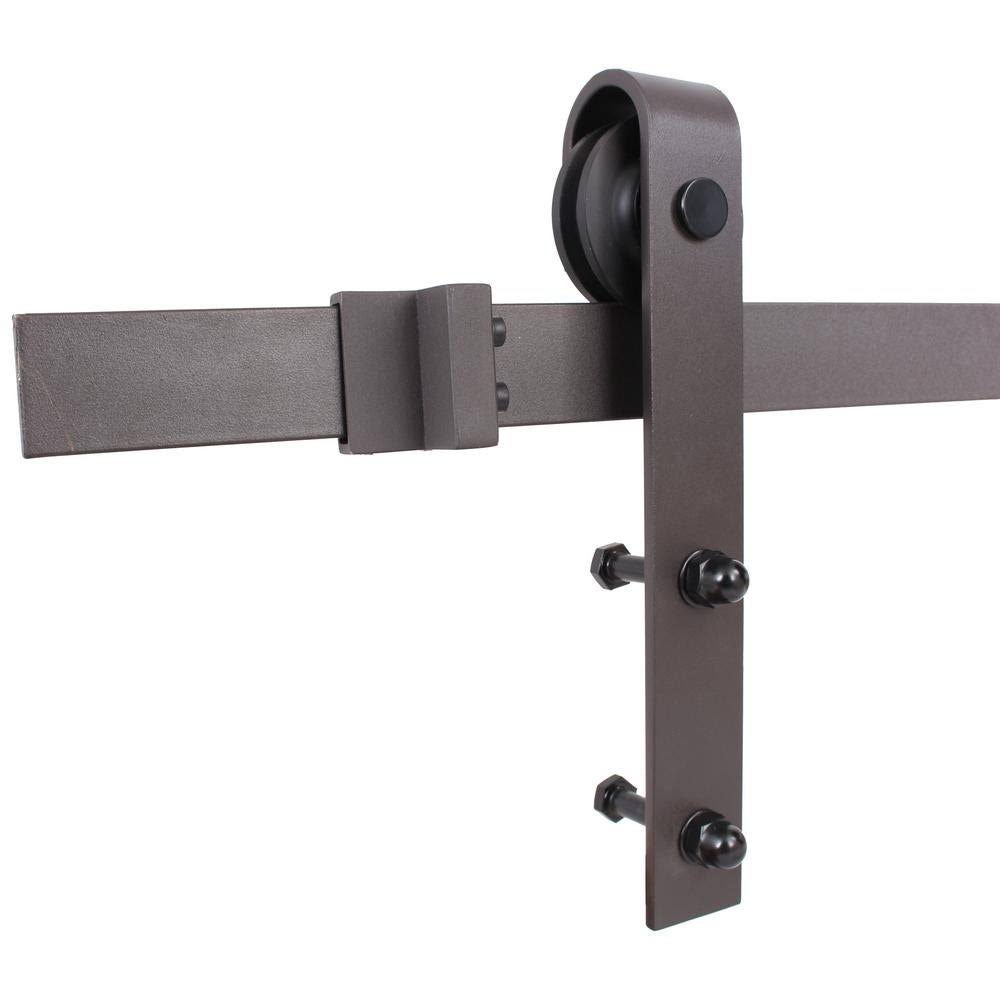 White Stained Wood Interior Sliding Barn Door with Hardware Kit B1554