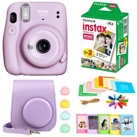 Instax Mini 11 Camera Lilac Purple Film Frames Case Bundle C9591