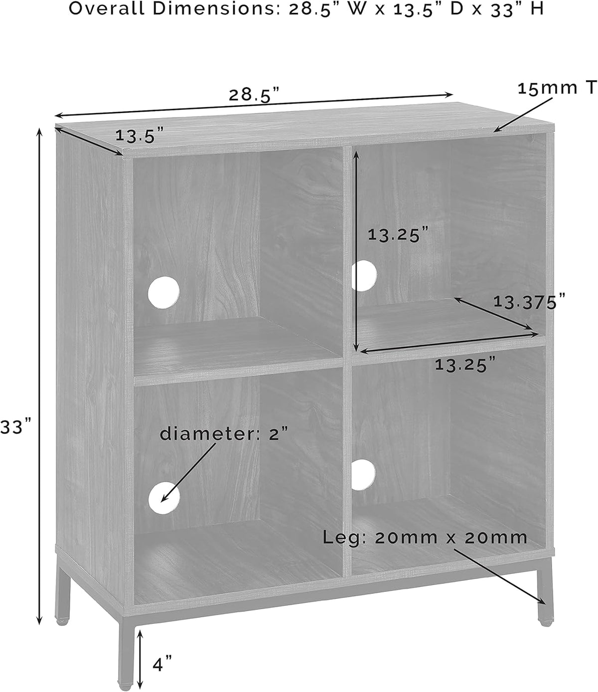 Brown Ash Record Storage Cube Bookcase B349242