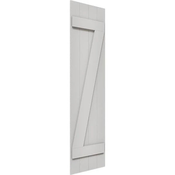 Rustic Four Board Joined Board-n-Batten Faux Wood Shutters Y2363