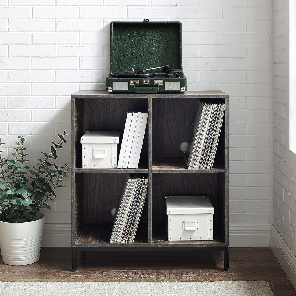 Brown Ash Record Storage Cube Bookcase B349242