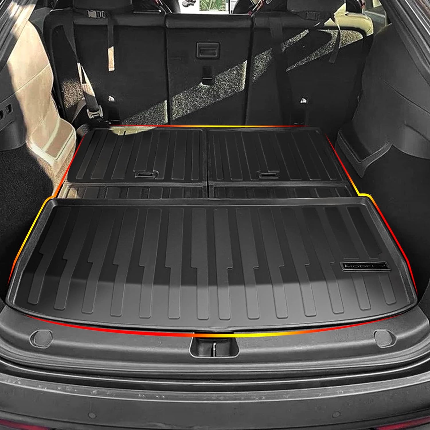 TPE Cargo Mat with Backrest Mats for 7-Seater Tesla Model Y M8568