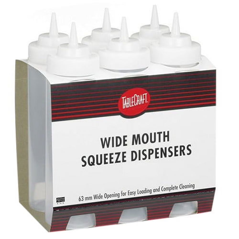32 oz Clear Plastic Squeeze Bottle, 6/Pack D458302