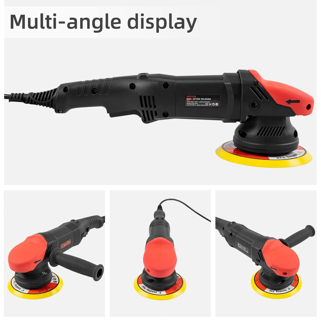 5 inch Dual Action Random Orbital Car Polisher with 9pcs Detailing Kit J218644