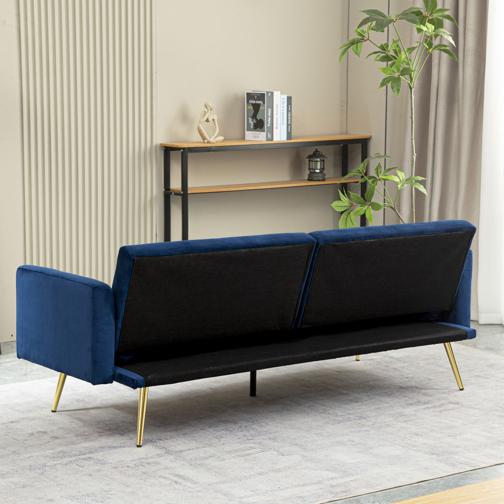Adjustable Futon Sofa Bed with 2 Pillows E7912