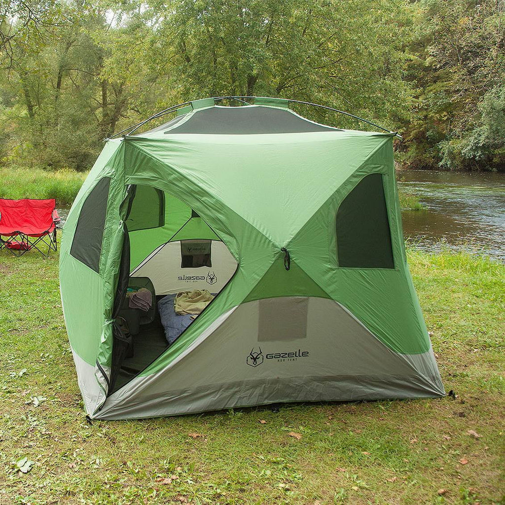 Green Pop Up Hub 4 Person Camping Tent P7159