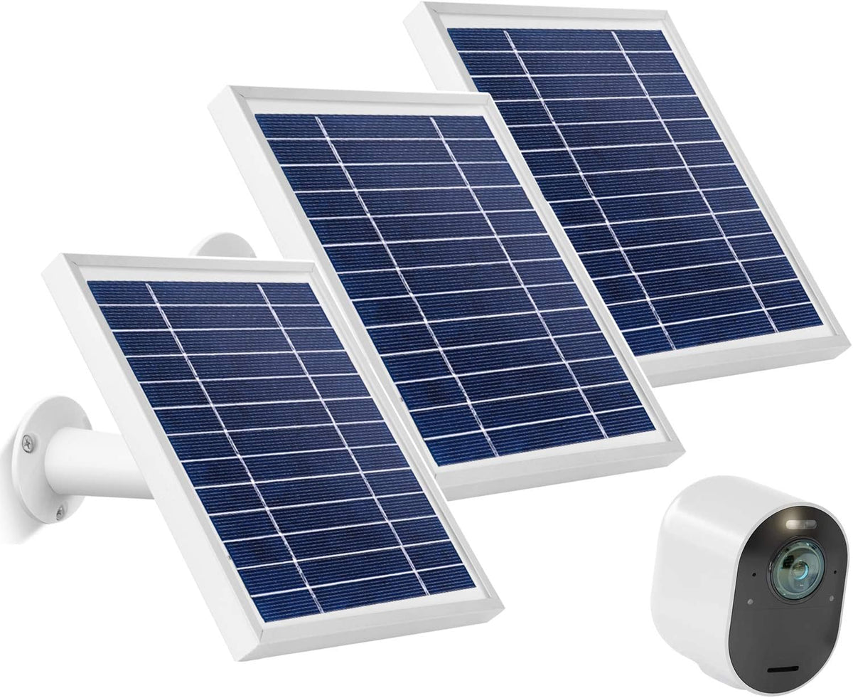 3 Pack Black 6V Solar Panel with 11ft Waterproof Magnetic Power Cable and Adjustable Mount U663493