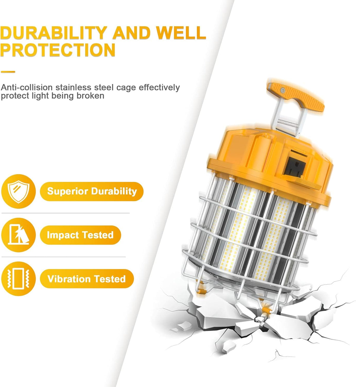 100W LED Construction Work Light 5000K Daylight with Hanging Hook Y825447
